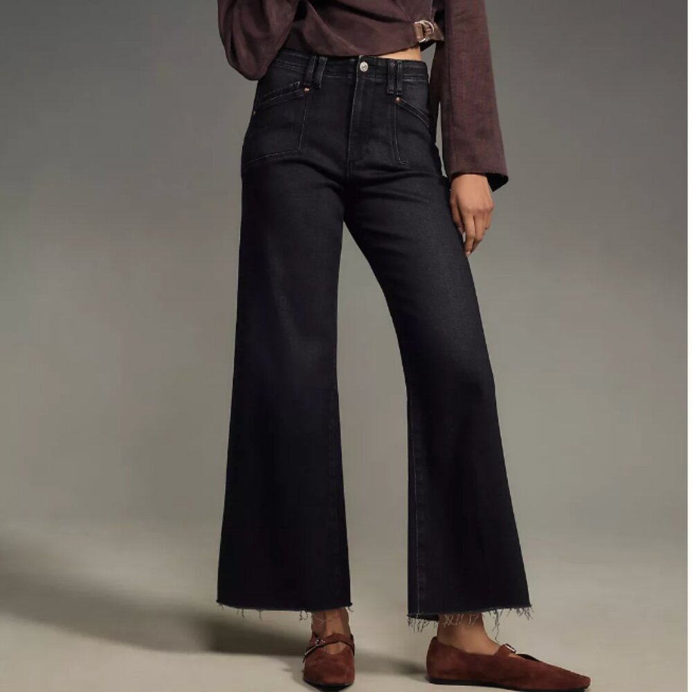 PAIGE Anessa High-Rise Crop Wide-Leg Jeans - NWT